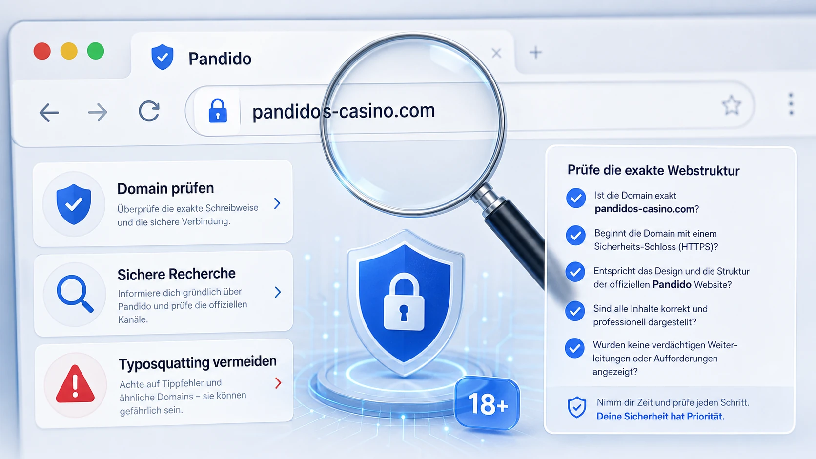Offizielle Website, Domain und sichere Recherche